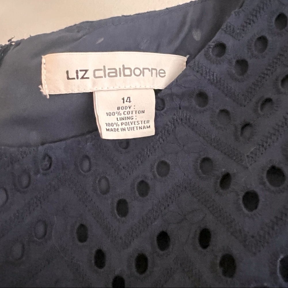Liz Claiborne Navy Blue Sleeveless Dress - Picture 4 of 7